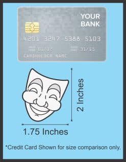 comedy mask with smile, tragedy mask with tears, black line art - vinyl removable sticker