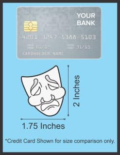 comedy mask with smile, tragedy mask with tears, black line art - vinyl removable sticker