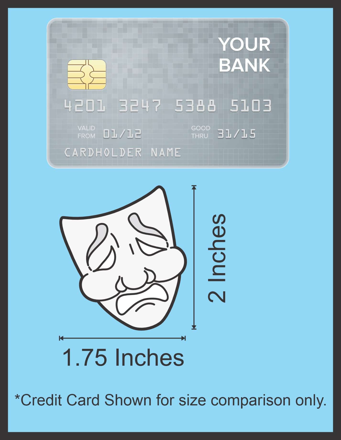 comedy mask with smile, tragedy mask with tears, black line art - vinyl removable sticker