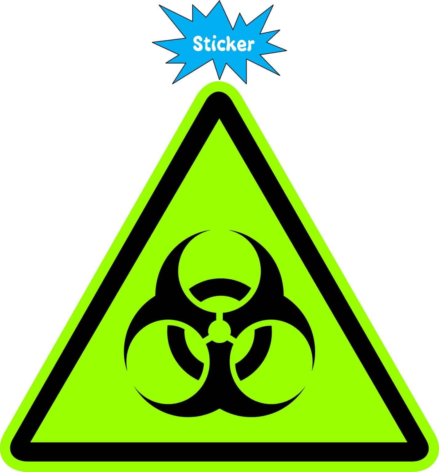 StickerTalk Biohazard Warning Vinyl Sticker, 4.5 inches by 4 inches ...