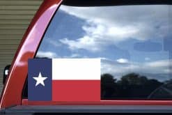five-pointed white star, blue canton, red and white horizontal stripes - vinyl removable sticker
