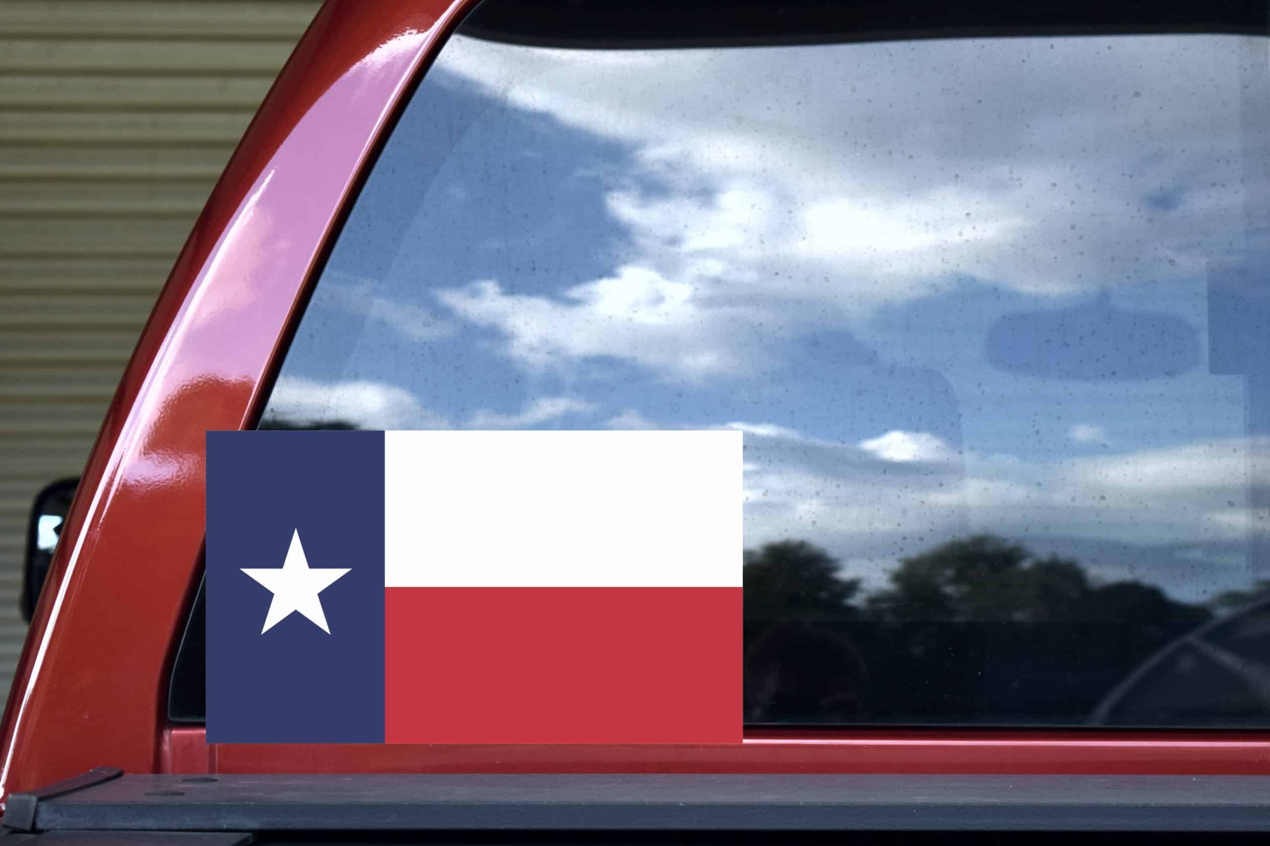 five-pointed white star, blue canton, red and white horizontal stripes - vinyl removable sticker
