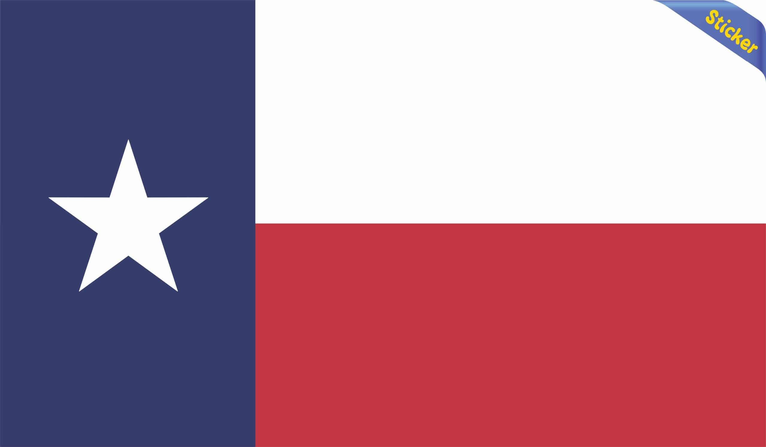 five-pointed white star, blue canton, red and white horizontal stripes - vinyl removable sticker