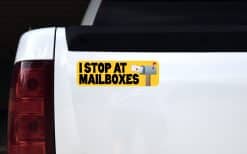 bold black text, mailbox graphic, envelope with red seal - vinyl removable sticker