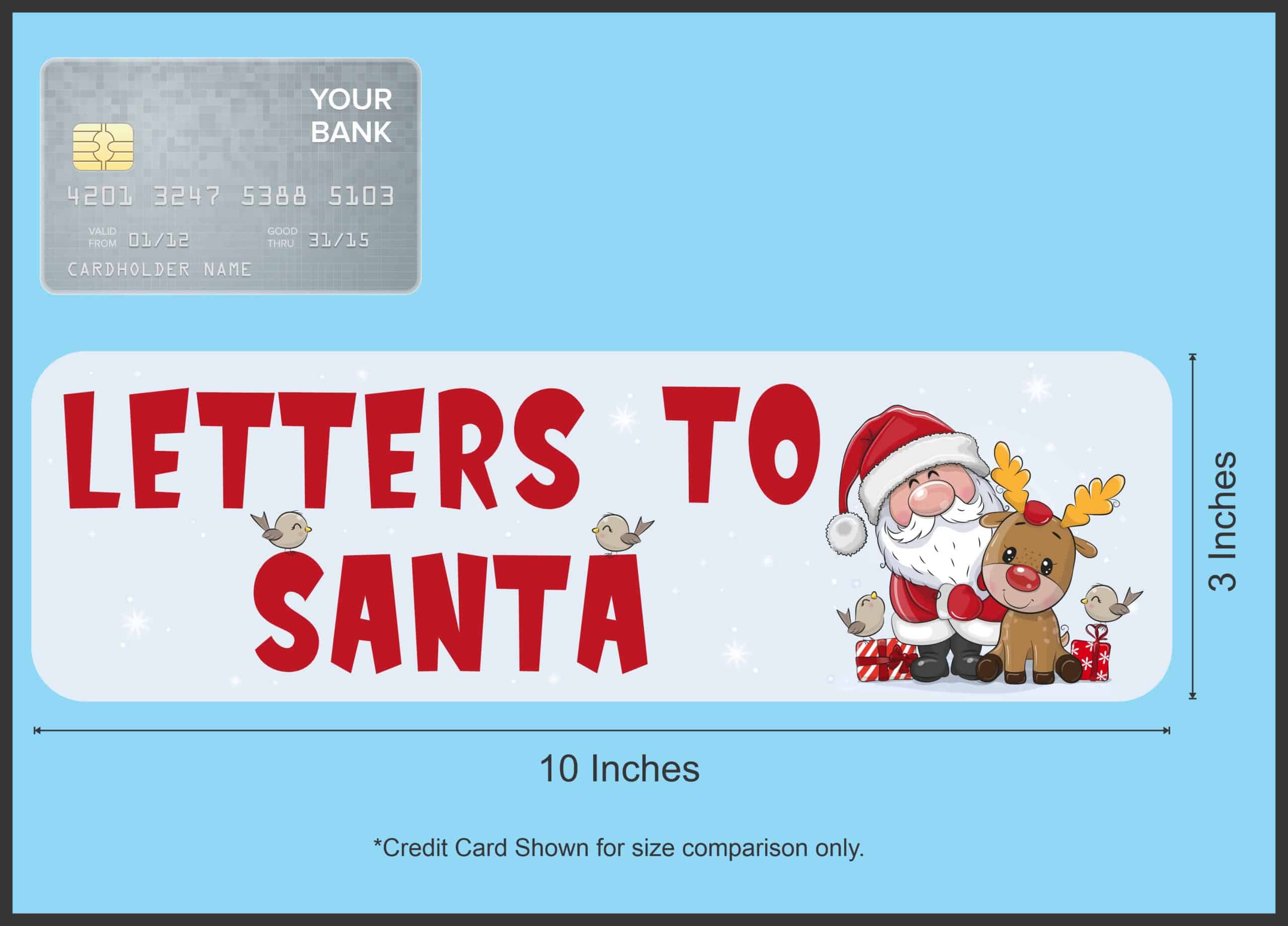 Santa Claus character, reindeer illustration, decorative birds - vinyl removable sticker