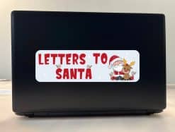 Santa Claus character, reindeer illustration, decorative birds - vinyl removable sticker