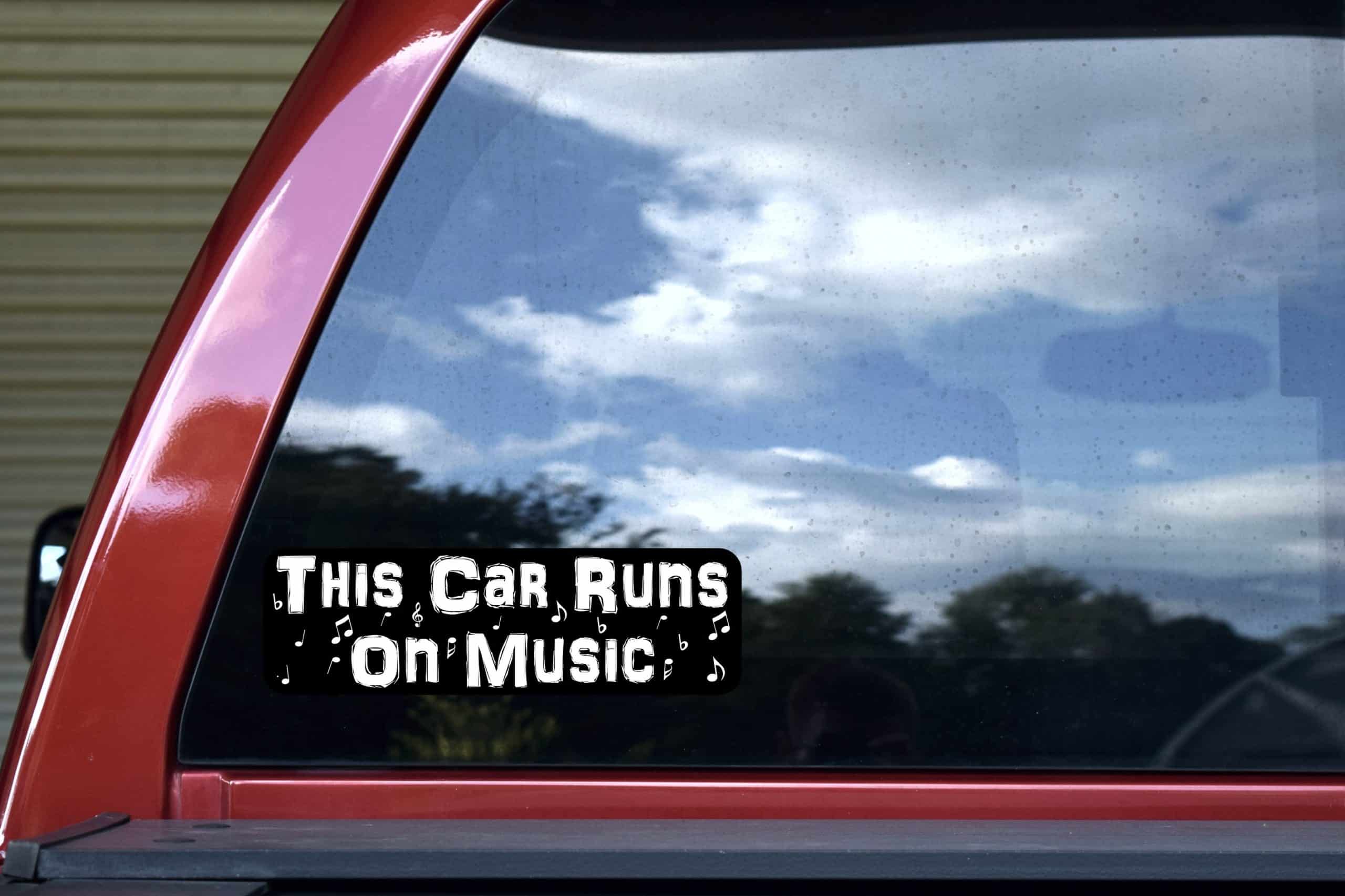 bold typography, musical notes, treble clef - vinyl removable sticker