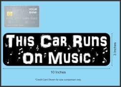 musical notes, text design, black background - vinyl removable magnet