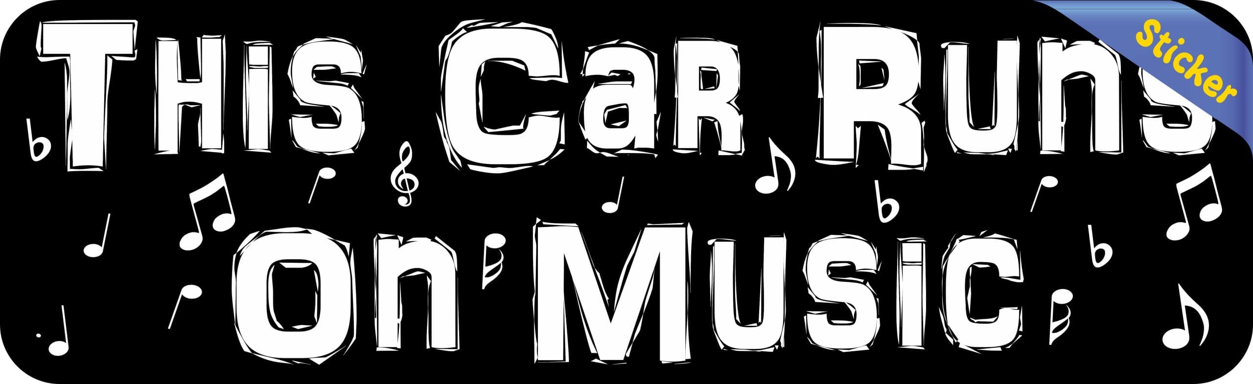 bold typography, musical notes, treble clef - vinyl removable sticker