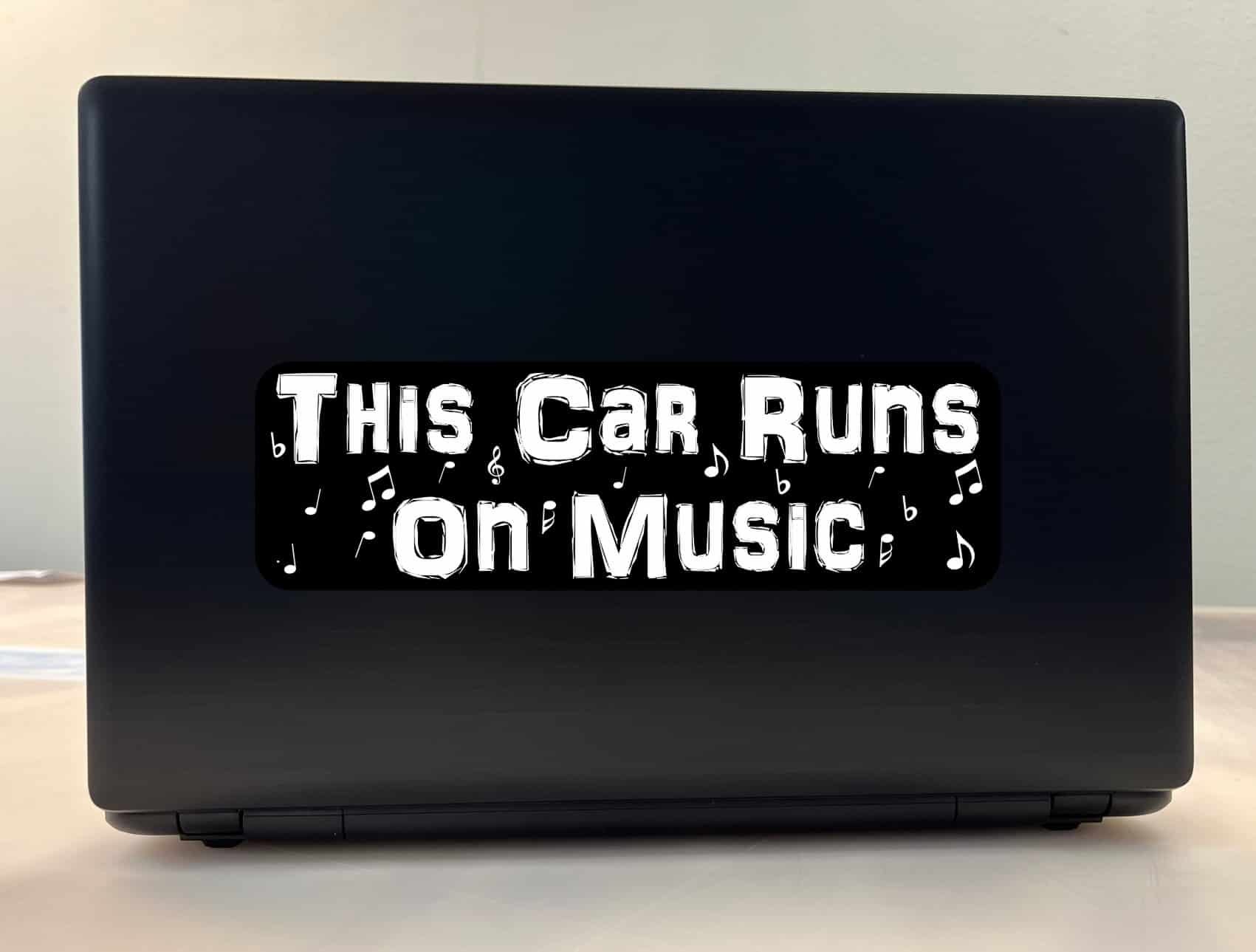 bold typography, musical notes, treble clef - vinyl removable sticker