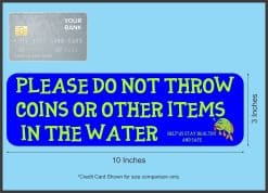 cartoon fish graphic, bold safety text, blue background - vinyl removable sticker