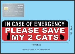 bold red background, white text, black cat silhouettes - vinyl removable sticker