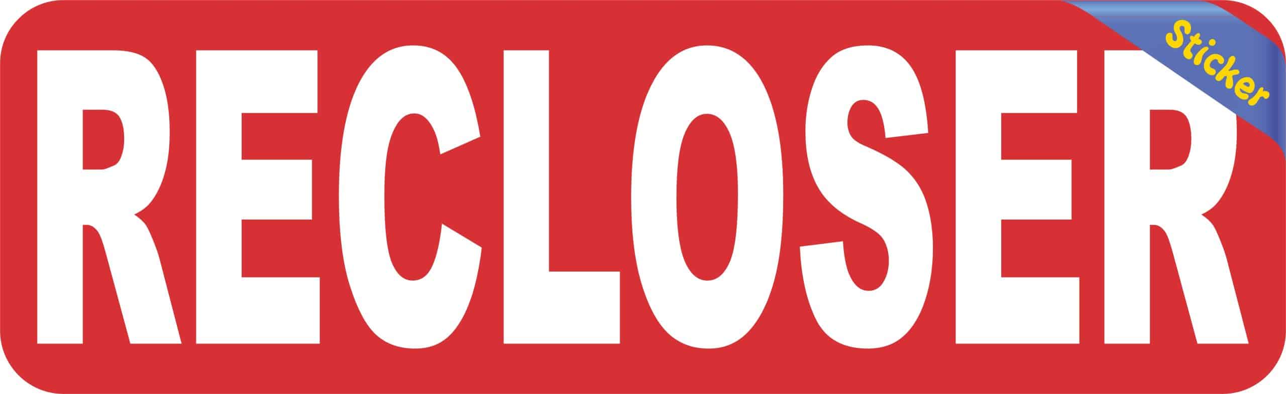 bold red background, white block lettering, rectangular format - vinyl removable sticker