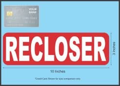 bold red background, white block lettering, rectangular format - vinyl removable sticker