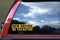 bold typography, safety stripe pattern, high contrast colors - vinyl removable sticker