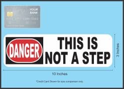 red circular danger emblem, bold black text, high contrast safety colors - vinyl removable sticker