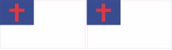 Christian flag, Latin cross, blue canton - vinyl removable sticker