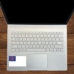 Christian flag, Latin cross, blue canton - vinyl removable sticker