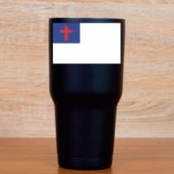 Christian flag, Latin cross, blue canton - vinyl removable sticker