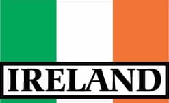 tricolor flag, bold text overlay, traditional Irish colors - vinyl removable magnet