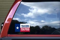 lone star flag, bold typography, patriotic colors - vinyl removable sticker