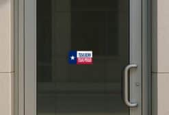 lone star flag, bold typography, patriotic colors - vinyl removable sticker