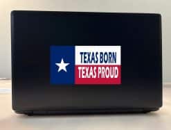 lone star flag, bold typography, patriotic colors - vinyl removable sticker