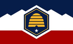 beehive symbol, white star, geometric mountain pattern - vinyl removable magnet