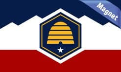 beehive symbol, white star, geometric mountain pattern - vinyl removable magnet