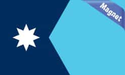 white star, dual blue color scheme, flag design - vinyl removable magnet