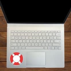 life ring, alternating red and white segments, circular design - vinyl removable sticker