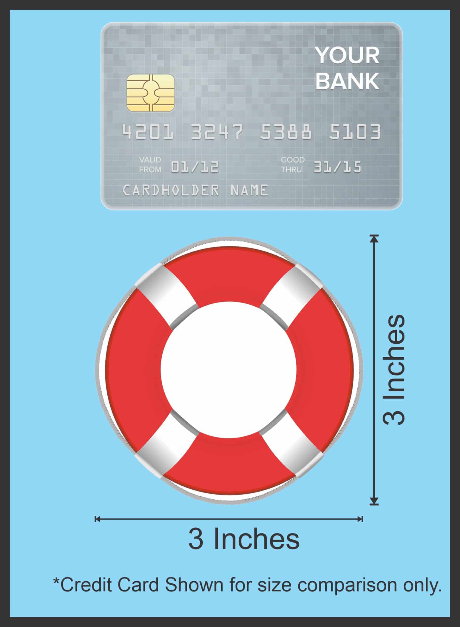 life ring, alternating red and white segments, circular design - vinyl removable sticker