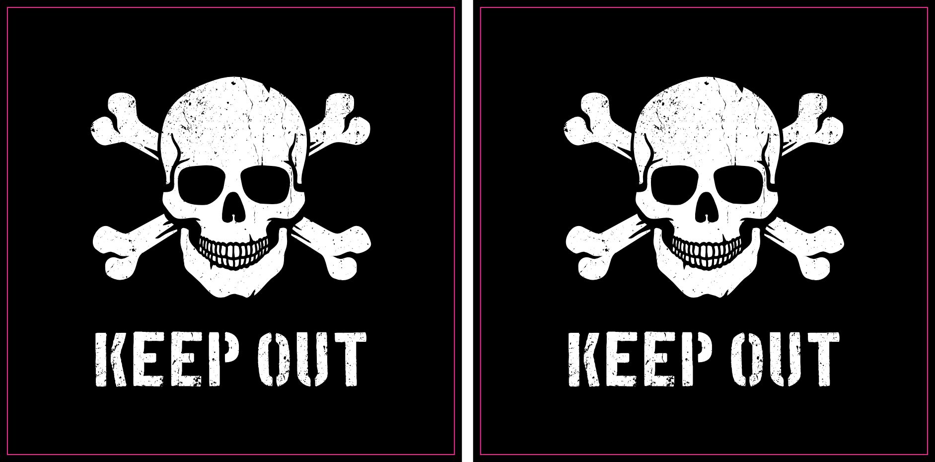 skull and crossbones, warning text, high contrast design - vinyl removable sticker