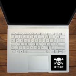 skull and crossbones, warning text, high contrast design - vinyl removable sticker