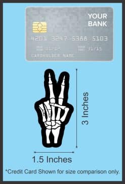 skeleton hands, bone structure detail, peace sign gestures - vinyl removable sticker