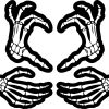 anatomical skeleton hands, black silhouette design, detailed bone structure - vinyl removable sticker
