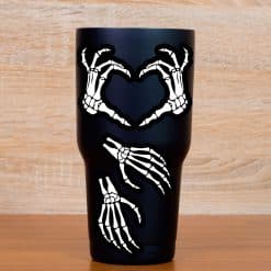 anatomical skeleton hands, black silhouette design, detailed bone structure - vinyl removable sticker