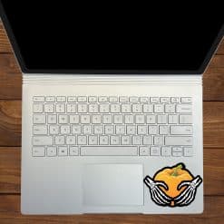 skeleton hands, orange pumpkin, green stem - vinyl removable sticker