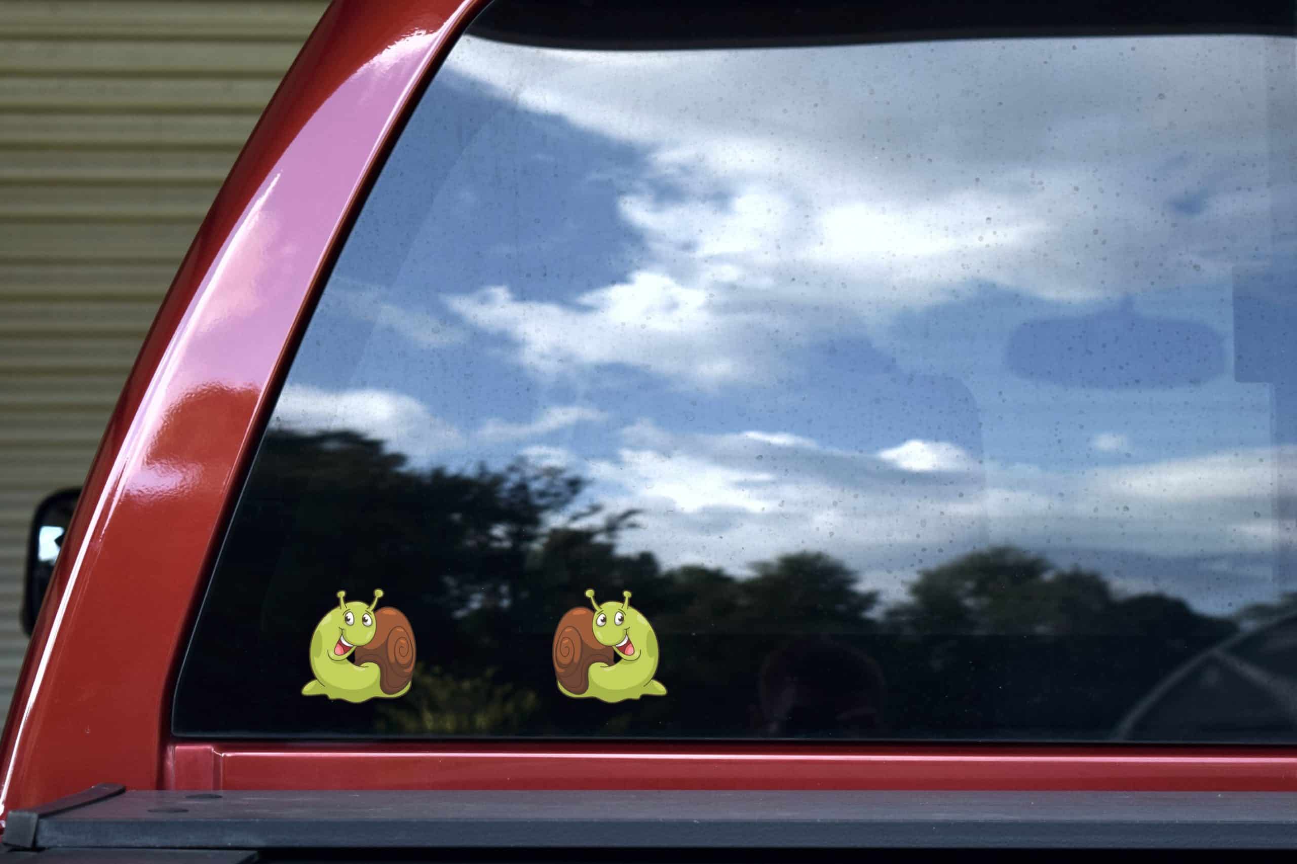 cartoon snails, spiral shells, smiling faces - vinyl removable sticker