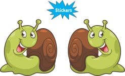 cartoon snails, spiral shells, smiling faces - vinyl removable sticker