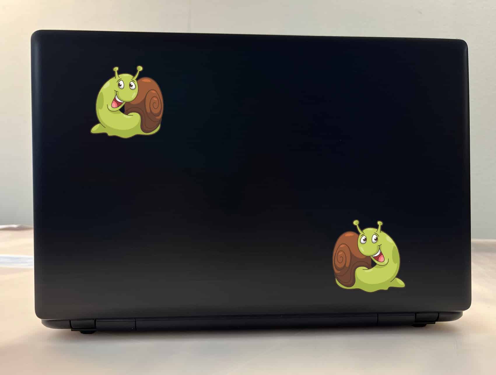 cartoon snails, spiral shells, smiling faces - vinyl removable sticker