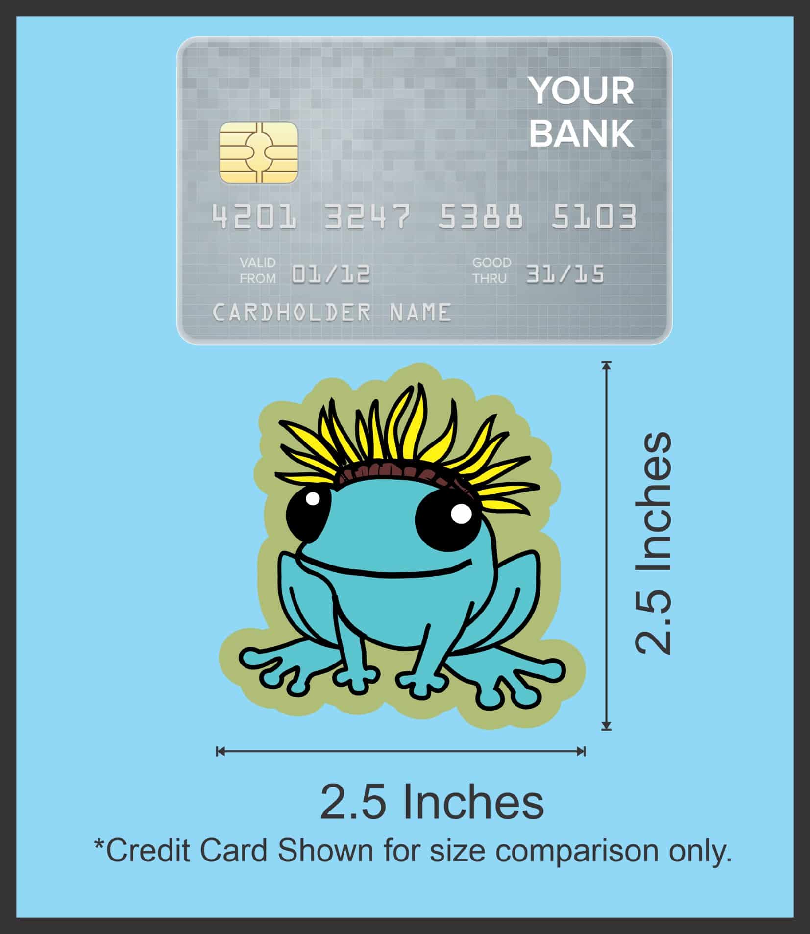 cartoon frogs, floral accessories, smiling expressions - vinyl removable sticker