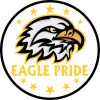 eagle head, circular badge, star border - vinyl removable sticker