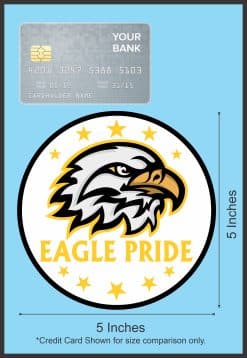 eagle head, circular badge, star border - vinyl removable sticker