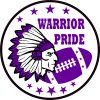circular logo, Native American chief profile, feathered headdress - vinyl removable sticker