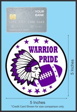 circular logo, Native American chief profile, feathered headdress - vinyl removable sticker