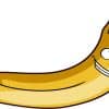cartoon banana character, googly eyes, smiling face - vinyl removable sticker