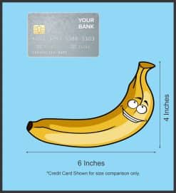 cartoon banana character, googly eyes, smiling face - vinyl removable sticker