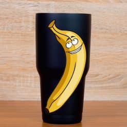 cartoon banana character, googly eyes, smiling face - vinyl removable sticker