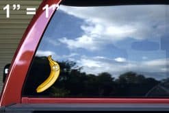 cartoon banana character, googly eyes, smiling face - vinyl removable sticker